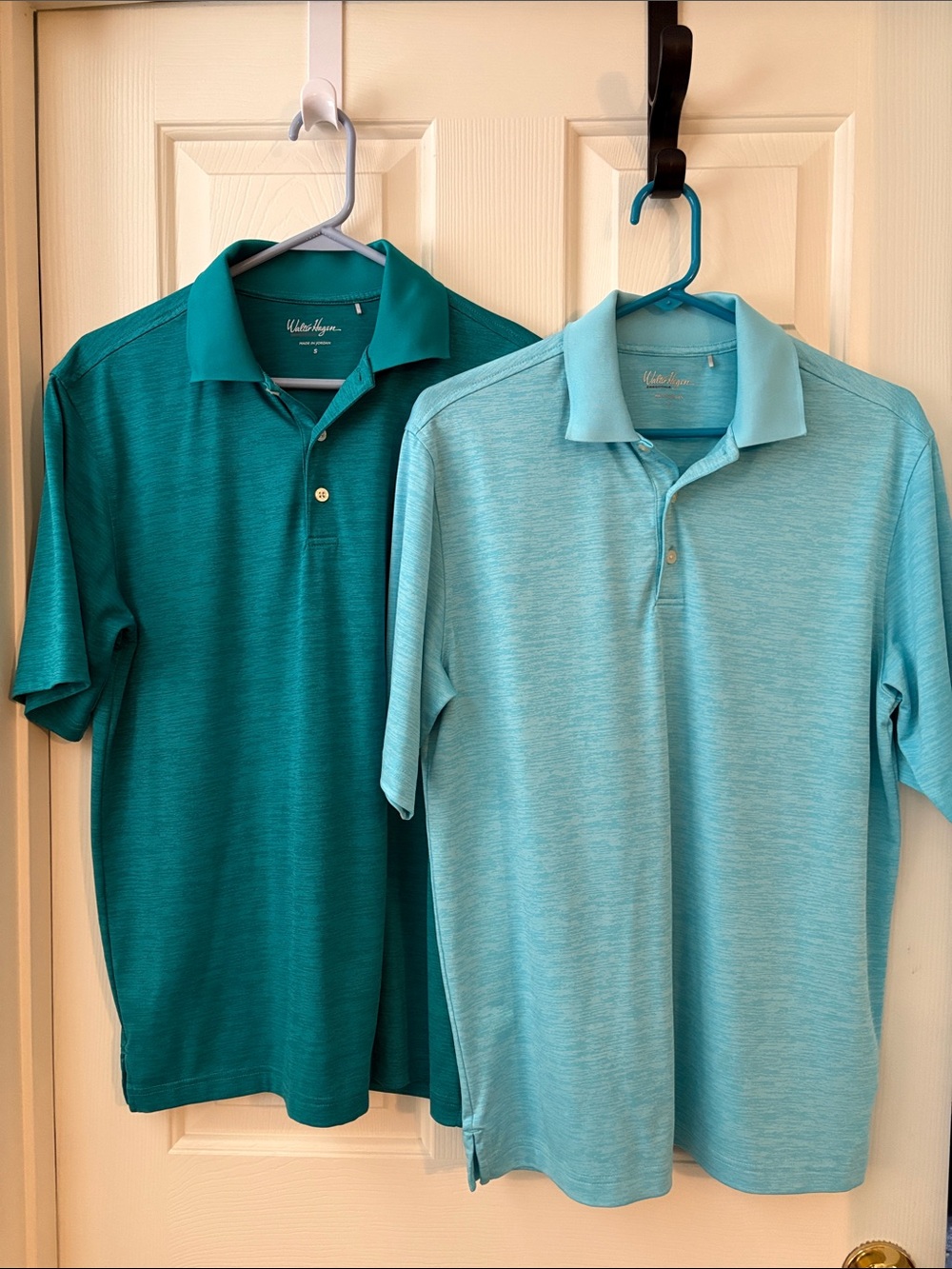Walter Hagen 2 shirts….Men's Teal and Light Blue Polo Duo